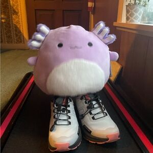 Purple Plush Toy with White and Pink Sneakers